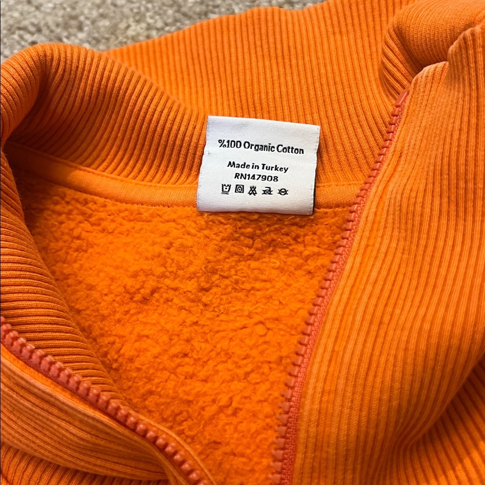 Outdoor Voices Nimbus 1/4 Zip Sweatshirt Orange Half-Zip Women's Hoodie Medium - Picture 5 of 9